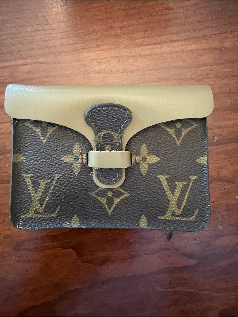 Louis Vuitton Tan & Black Suede Interior Small Wallet